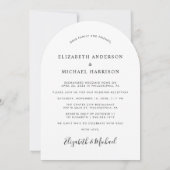Elegantes Foto Arch Wedding Empfang Einladung (Rückseite)