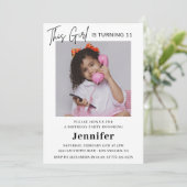 Elegantes Foto aus dem 11. Einladung (Stehend Vorderseite)