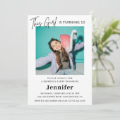 Elegantes Foto aus dem 13. Jubiläum Einladung (Stehend Vorderseite)