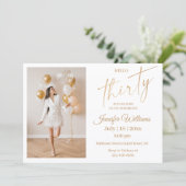 elegantes Foto aus dem 30. Jahrhundert Einladung (Stehend Vorderseite)