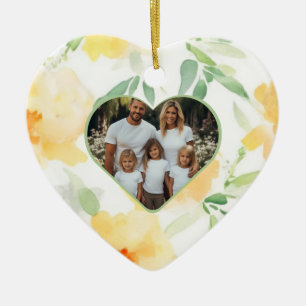 Elegantes Foto aus gelb-orangefarbenem Wasser Keramik Ornament