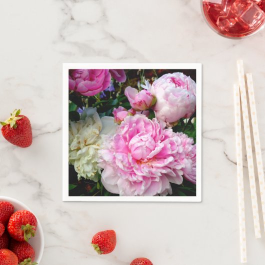 Elegantes Foto aus rosa, blühenden Pinien Serviette (Beispiel)