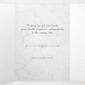 Elegantes Foto aus weißem Marmor Dreifach Gefaltete Karte (Innenseite Mitte)