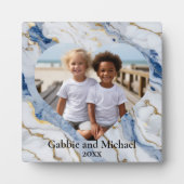 Elegantes Foto aus weißem, weißem Marmor Fotoplatte (Vorderseite)