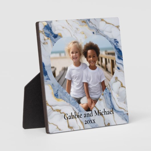 Elegantes Foto aus weißem, weißem Marmor Fotoplatte (Vorderseite)