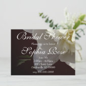 Elegantes Foto aus weißer Blume mit Blumen Einladung (Stehend Vorderseite)