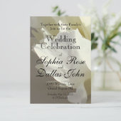 Elegantes Foto aus weißer Blume mit Blumen Einladung (Stehend Vorderseite)