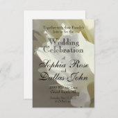 Elegantes Foto aus weißer Blume mit Blumen Einladung (Vorne/Hinten)