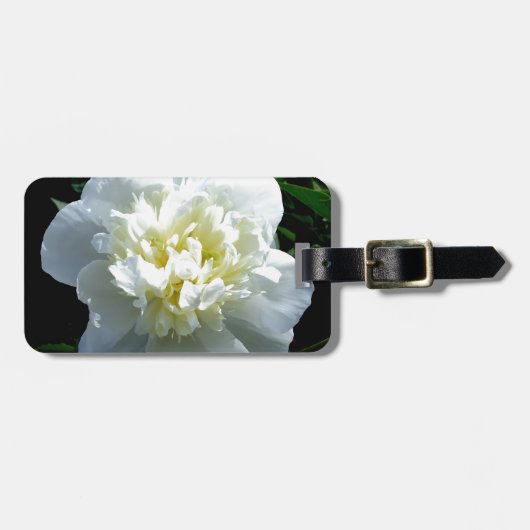 Elegantes Foto aus weißer Blume mit Blumen Gepäckanhänger (Vorderseite horizontal)