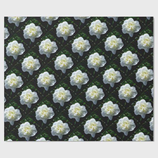 Elegantes Foto aus weißer Blume mit Blumen Geschenkpapier (Flach)