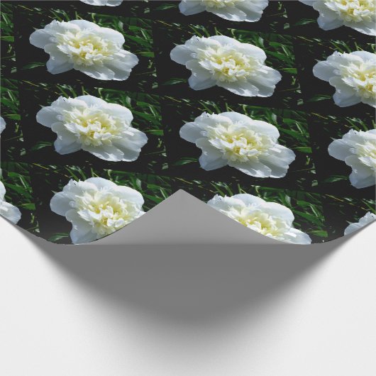 Elegantes Foto aus weißer Blume mit Blumen Geschenkpapier (Ecke)