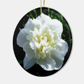 Elegantes Foto aus weißer Blume mit Blumen Keramik Ornament (Links)