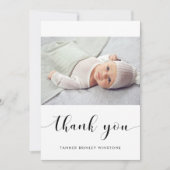 Elegantes Foto Babydusche Dankeskarte (Vorderseite)