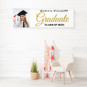 Elegantes Foto-Banner für 2021-Graduierte in Weiß Banner (Insitu)