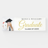 Elegantes Foto-Banner für 2021-Graduierte in Weiß Banner (Horizontal)