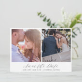 Elegantes Foto Beach Hochzeit Save the Date (Stehend Vorderseite)