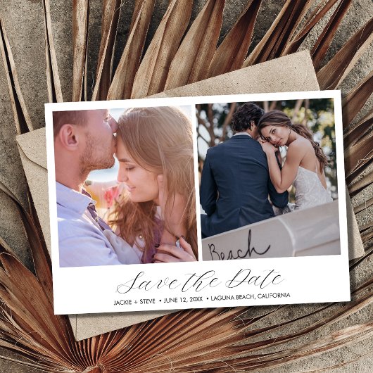Elegantes Foto Beach Hochzeit Save the Date
