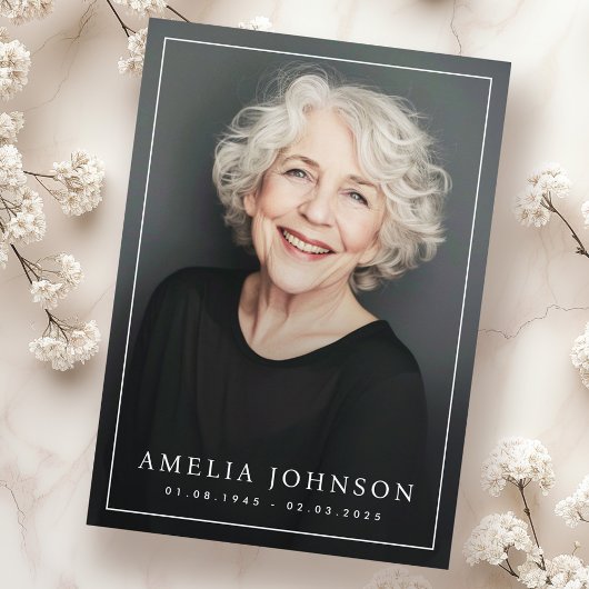 Elegantes Foto-Beerdigung-Beileid Dankeskarte