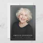 Elegantes Foto-Beerdigung-Beileid Dankeskarte (Vorderseite)