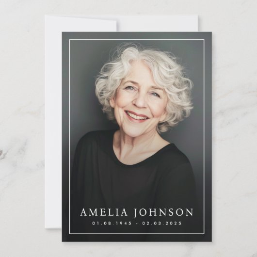 Elegantes Foto-Beerdigung-Beileid Dankeskarte (Vorderseite)