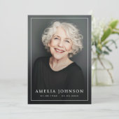 Elegantes Foto-Beerdigung-Beileid Dankeskarte (Stehend Vorderseite)