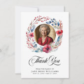 Elegantes Foto Beerdigung Dankeskarte (Vorderseite)