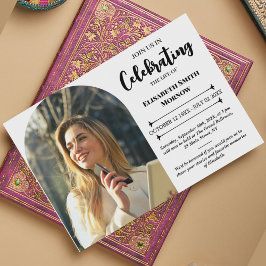 Elegantes Foto Beerdigung - Feier des Lebens Einladung