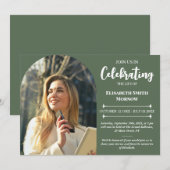 Elegantes Foto Beerdigung - Feier des Lebens Einladung (Vorne/Hinten)