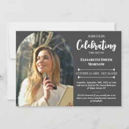 Elegantes Foto Beerdigung - Feier des Lebens Einladung