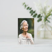 Elegantes Foto Beerdigung Gedenkkarten Visitenkarte (Stehend Vorderseite)