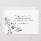 Elegantes Foto Beerdigung zum Gedenken an das Lebe Einladung (Rückseite)