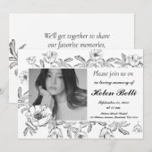 Elegantes Foto Beerdigung zum Gedenken an das Lebe Einladung (Vorne/Hinten)