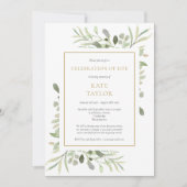 Elegantes Foto Beerdigung zum Leben Einladung (Vorderseite)