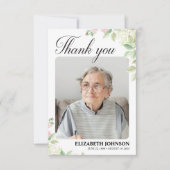 Elegantes Foto Beerdigungsdenkmal Dankeskarte (Vorderseite)