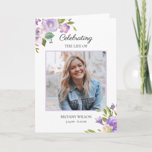 Elegantes Foto Beerdigungsdenkmal Programm (Vorderseite)