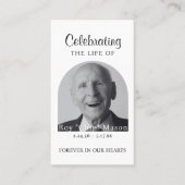 Elegantes Foto Beerdigungskarte Visitenkarte (Vorderseite)