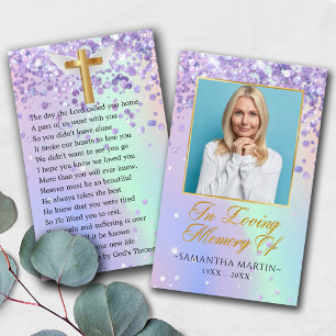 Elegantes Foto Beerdigungskarte Visitenkarte