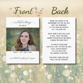 Elegantes Foto Beerdigungskarte Visitenkarte