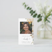 Elegantes Foto Beerdigungskarte Visitenkarte (Stehend Vorderseite)