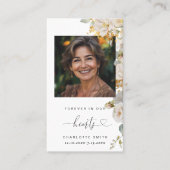 Elegantes Foto Beerdigungskarte Visitenkarte (Vorderseite)