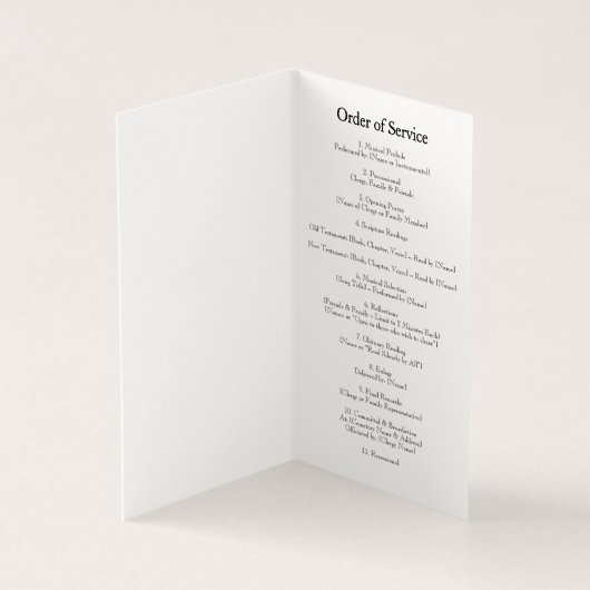 Elegantes Foto Beerdigungsorden des Serviceprogram (Innenseite)