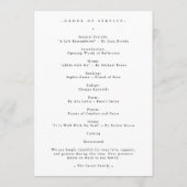 Elegantes Foto-Beerdigungsprogramm Programm (Rückseite)