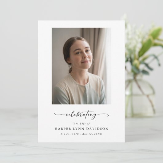 Elegantes Foto-Beerdigungsprogramm Programm (Stehend Vorderseite)