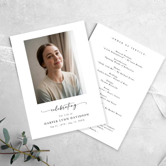 Elegantes Foto-Beerdigungsprogramm Programm