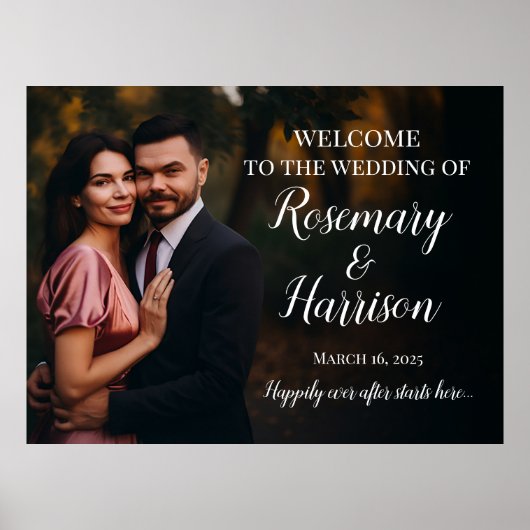 Elegantes Foto Begrüßungszeichen Poster (Vorne)