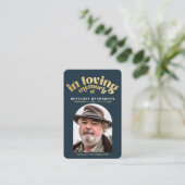 Elegantes Foto Beileid Beerdigung Gebetskarte Visitenkarte (Stehend Vorderseite)