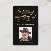 Elegantes Foto Beileid Beerdigung Gebetskarte Visitenkarte (Vorderseite)