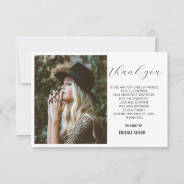 Elegantes Foto Beileid Beerdigung Personalisiert Dankeskarte