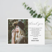 Elegantes Foto Beileid Beerdigung Personalisiert Dankeskarte (Stehend Vorderseite)