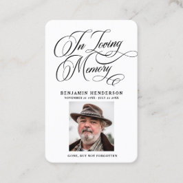 Elegantes Foto Beileid Bestattungskarten Visitenkarte